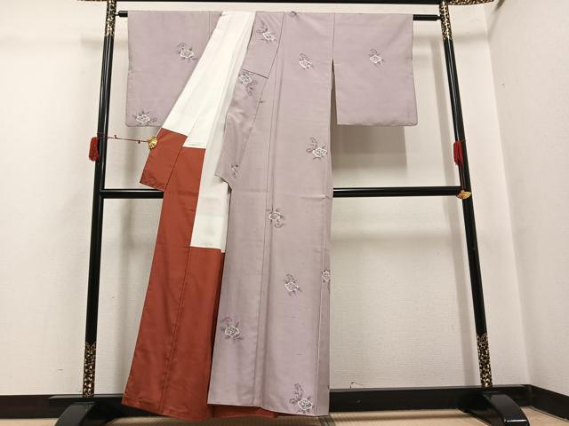 平和屋着物●上質な小紋 紬地 絞り 辻が花 正絹 逸品 AABI8563ph