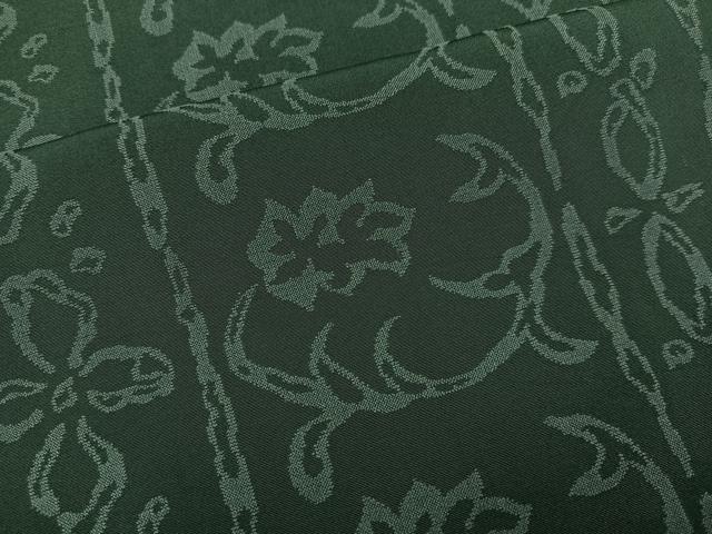 平和屋着物●お召 草花間道 高島屋扱い 正絹 逸品 AABI8566ph