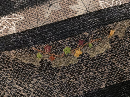 平和屋着物●訪問着　手描き　絞り　刺繍　雪輪草花文　金彩　正絹　逸品　未使用　AABI8573ph