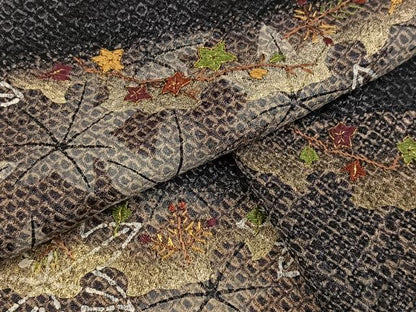 平和屋着物●訪問着　手描き　絞り　刺繍　雪輪草花文　金彩　正絹　逸品　未使用　AABI8573ph