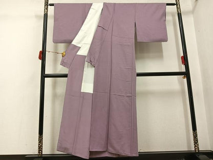 平和屋着物●上質な色無地　梅染色　正絹　逸品　AABI8577ph