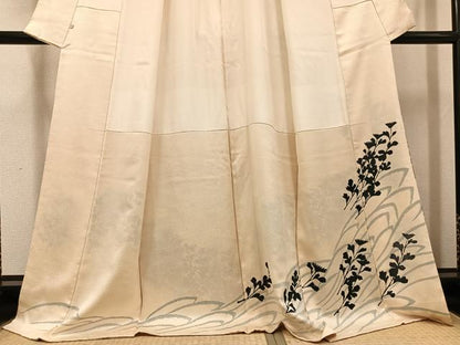 平和屋着物●訪問着　草花シルエット　鈴乃屋扱い　正絹　逸品　AABI8578ph