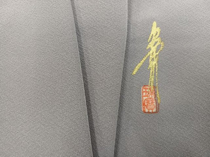 平和屋着物●本草木染作家　瑞寶　色無地　薄色　正絹　逸品　未使用　AABI8579ph