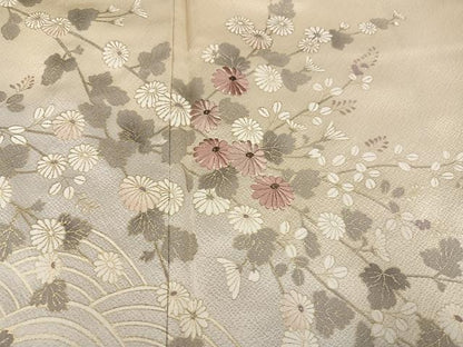 平和屋着物●訪問着　刺繍　枝花文　暈し染め　金彩　正絹　逸品　未使用　AABI8580ph