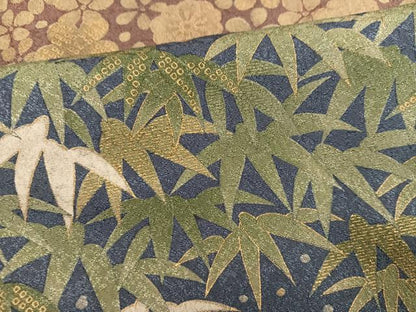 平和屋着物●訪問着　作家物　本苔染　草花文　暈し染め　金彩　正絹　逸品　AABI8588ph