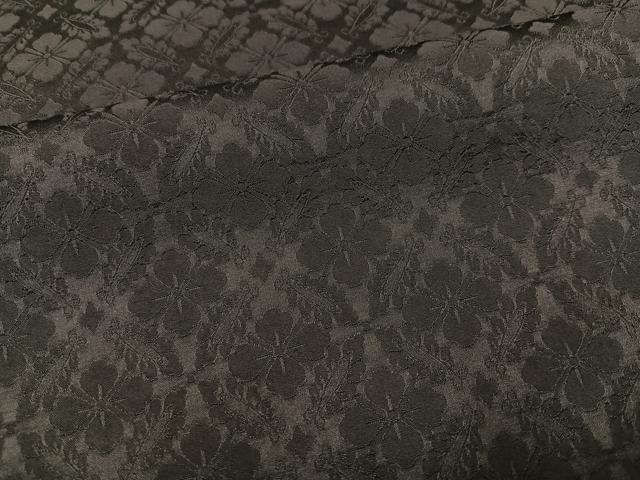 平和屋着物●上質な色無地　花地紋　消炭色　高島屋扱い　正絹　逸品　AABI8589ph