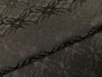 平和屋着物●上質な色無地　花地紋　消炭色　高島屋扱い　正絹　逸品　AABI8589ph