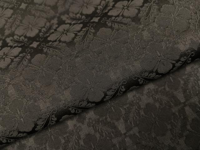 平和屋着物●上質な色無地　花地紋　消炭色　高島屋扱い　正絹　逸品　AABI8589ph