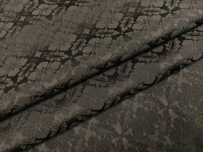 平和屋着物●上質な色無地　花地紋　消炭色　高島屋扱い　正絹　逸品　AABI8589ph