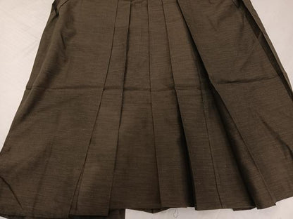 平和屋着物●男性　馬乗り袴　お召地　色無地　赤墨色　正絹　逸品　AABI8591ph