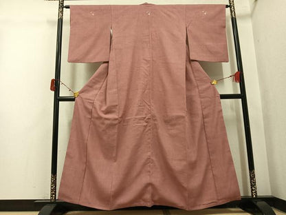 平和屋着物●本場結城紬　重要無形文化財　色無地　鴇浅葱色　正絹　逸品　AABI8596ph