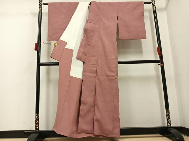 平和屋着物●本場結城紬　重要無形文化財　色無地　鴇浅葱色　正絹　逸品　AABI8596ph