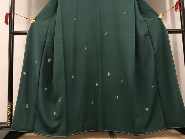 平和屋着物●上質な小紋　刺繍　草花文　金糸　正絹　逸品　未使用　AABI8597ph