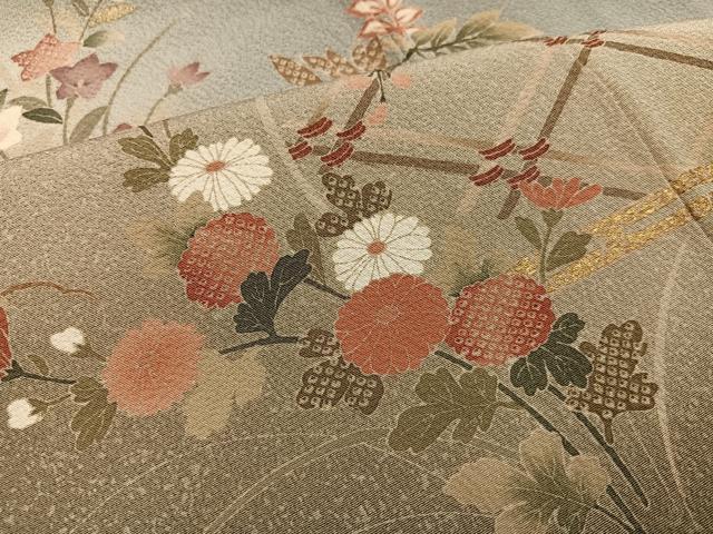 平和屋着物●訪問着　草花文　暈し染め　金彩　正絹　逸品　AABI8599ph