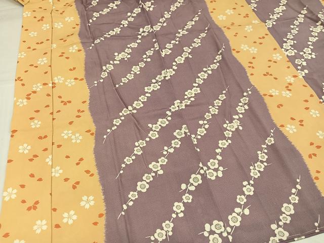 平和屋着物●長襦袢　袷　梅　桜　正絹　逸品　AABI8600ph
