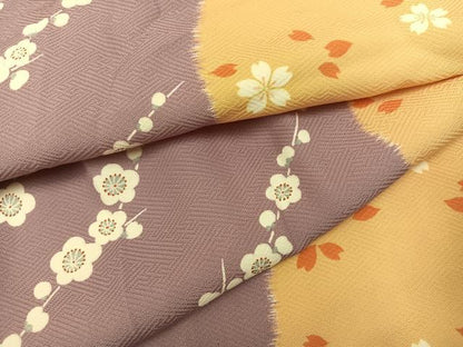 平和屋着物●長襦袢　袷　梅　桜　正絹　逸品　AABI8600ph