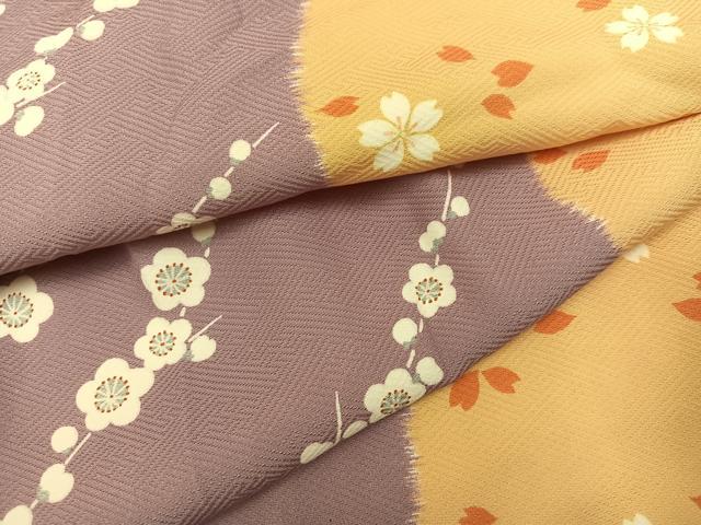平和屋着物●長襦袢　袷　梅　桜　正絹　逸品　AABI8600ph