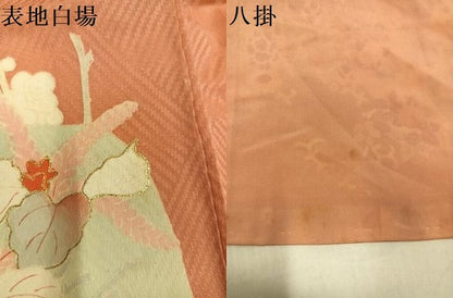 平和屋着物●アンティーク　大正ロマン　訪問着　草花文　金彩　正絹　逸品　AABI8601ph
