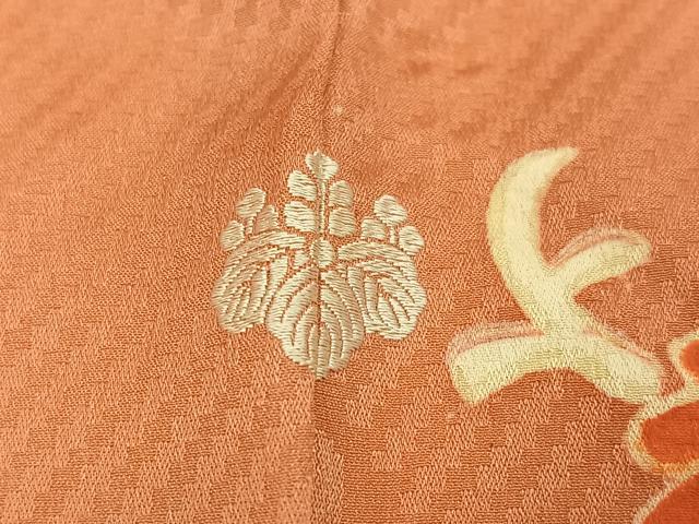 平和屋着物●アンティーク　大正ロマン　訪問着　草花文　金彩　正絹　逸品　AABI8601ph