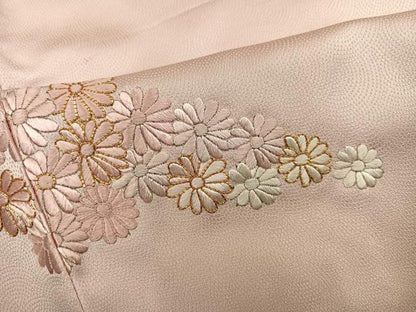 平和屋着物●豪華色留袖　駒刺繍　総刺繍　舞花文　正絹　逸品　AABI8602ph