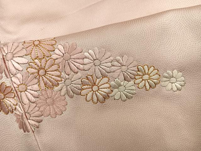 平和屋着物●豪華色留袖　駒刺繍　総刺繍　舞花文　正絹　逸品　AABI8602ph