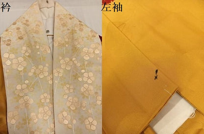 平和屋着物●長襦袢　無双仕立て　絞り　梅　半衿刺繍　正絹　逸品　AABI8603ph