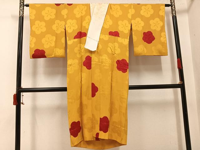平和屋着物●長襦袢　無双仕立て　絞り　梅　半衿刺繍　正絹　逸品　AABI8603ph