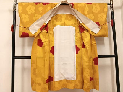 平和屋着物●長襦袢　無双仕立て　絞り　梅　半衿刺繍　正絹　逸品　AABI8603ph