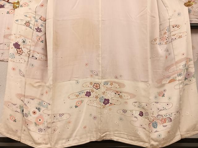 平和屋本店●アンティーク　大正ロマン　振袖　草花文　正絹　逸品　AABI8607ph