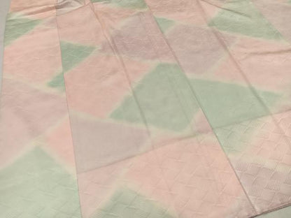 平和屋着物●長襦袢　無双仕立て　立波地紋　暈し染め　半衿刺繍　正絹　逸品　AABI8608ph