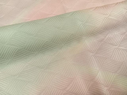 平和屋着物●長襦袢　無双仕立て　立波地紋　暈し染め　半衿刺繍　正絹　逸品　AABI8608ph