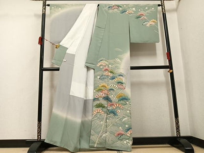 平和屋着物●訪問着　友禅　作家物　浜松花文　暈し染め　正絹　逸品　未使用　AABI8610ph