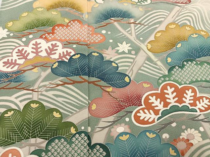 平和屋着物●訪問着　友禅　作家物　浜松花文　暈し染め　正絹　逸品　未使用　AABI8610ph