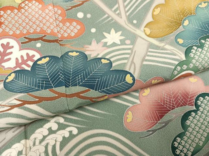 平和屋着物●訪問着　友禅　作家物　浜松花文　暈し染め　正絹　逸品　未使用　AABI8610ph