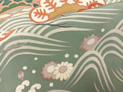平和屋着物●訪問着　友禅　作家物　浜松花文　暈し染め　正絹　逸品　未使用　AABI8610ph