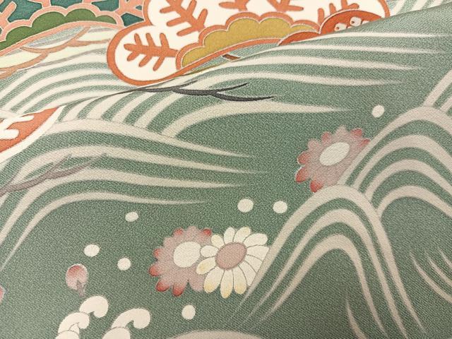 平和屋着物●訪問着　友禅　作家物　浜松花文　暈し染め　正絹　逸品　未使用　AABI8610ph
