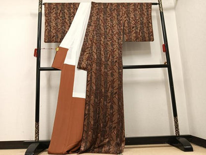 平和屋着物●上質な小紋　草花文　正絹　逸品　AABI8611ph