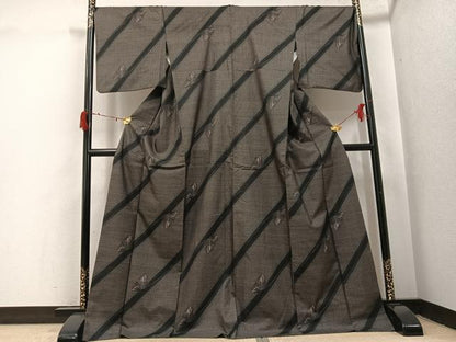 平和屋着物●本場大島紬　カタス7マルキ　総絣　ロング丈　正絹　逸品　AABI8613ph