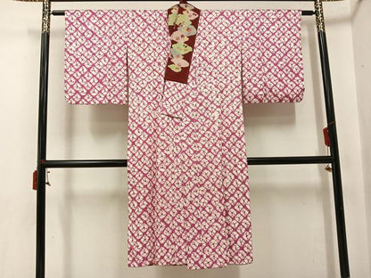 平和屋着物●長襦袢　無双仕立て　雲絞り　正絹　逸品　AABI8615ph