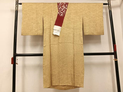 平和屋着物●長襦袢　無双仕立て　梅　半衿刺繍　正絹　逸品　AABI8617ph