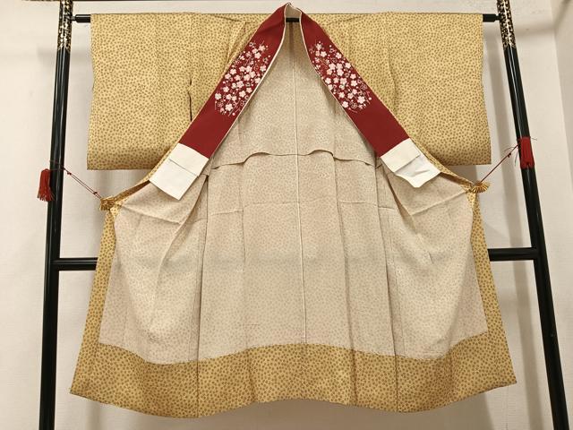 平和屋着物●長襦袢　無双仕立て　梅　半衿刺繍　正絹　逸品　AABI8617ph