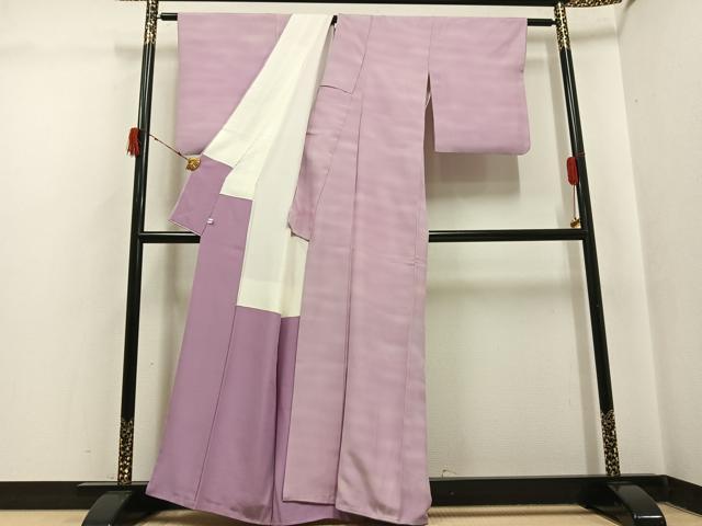 平和屋着物▼虹色創家　本郷大田子　小紋　大田子染　霞文　大丸扱い　正絹　逸品　AABI8620ph