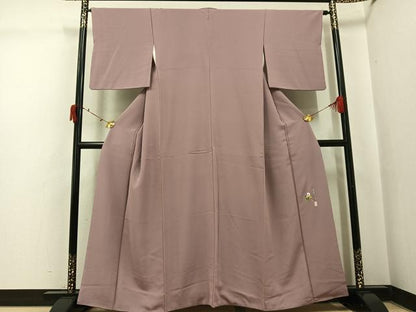 平和屋着物●本草木染作家 瑞鳳 色無地 鴇浅葱色 正絹 逸品 AABI8628ph