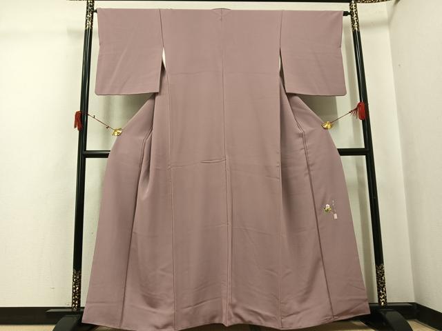 平和屋着物●本草木染作家 瑞鳳 色無地 鴇浅葱色 正絹 逸品 AABI8628ph