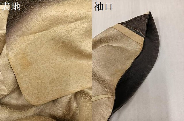 平和屋着物●訪問着 駒刺繍 結び紐文 金彩 金通し地 正絹 逸品 AABI8629ph