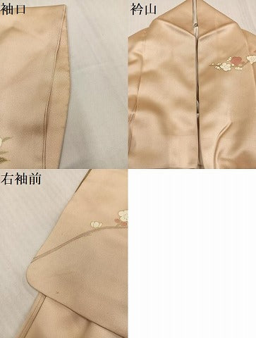 平和屋着物●訪問着　草花文　金彩　正絹　逸品　AABI8633ph