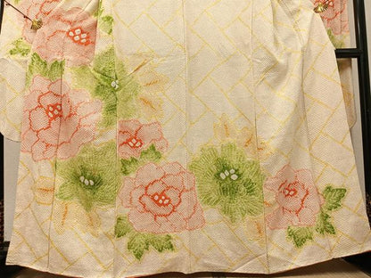 平和屋着物●豪華振袖 総絞り 花尽くし 正絹 逸品 AABI8634ph