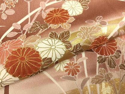 平和屋着物●訪問着 駒刺繍 草花文 暈し染め 金彩 正絹 逸品 AABI8637ph