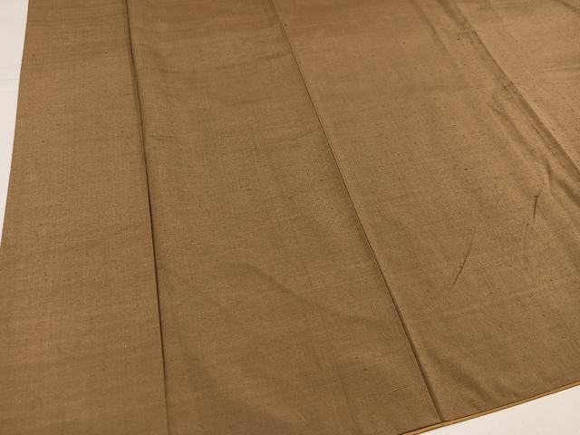 平和屋着物●本場結城紬 重要無形文化財 色無地 朽葉色 正絹 逸品 AABI8639ph