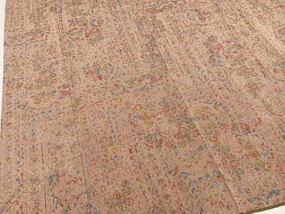平和屋着物●上質な小紋　幾何学文様　鬼しぼ縮緬　正絹　逸品　AABI8640ph